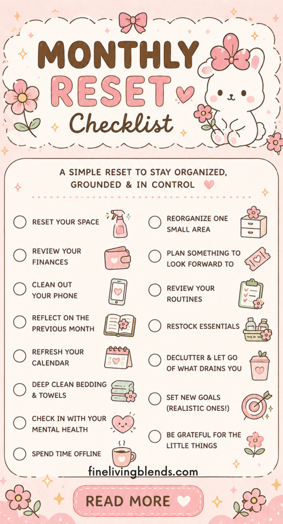 monthly reset checklist