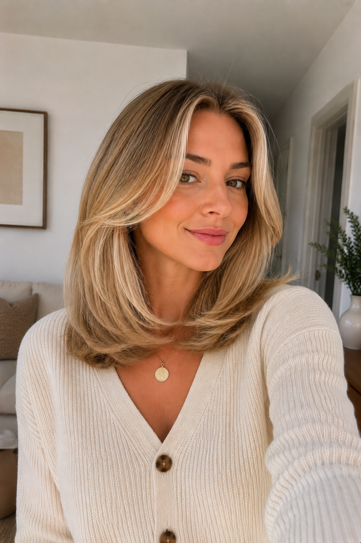 Bouncy Shoulder-Length Blowout