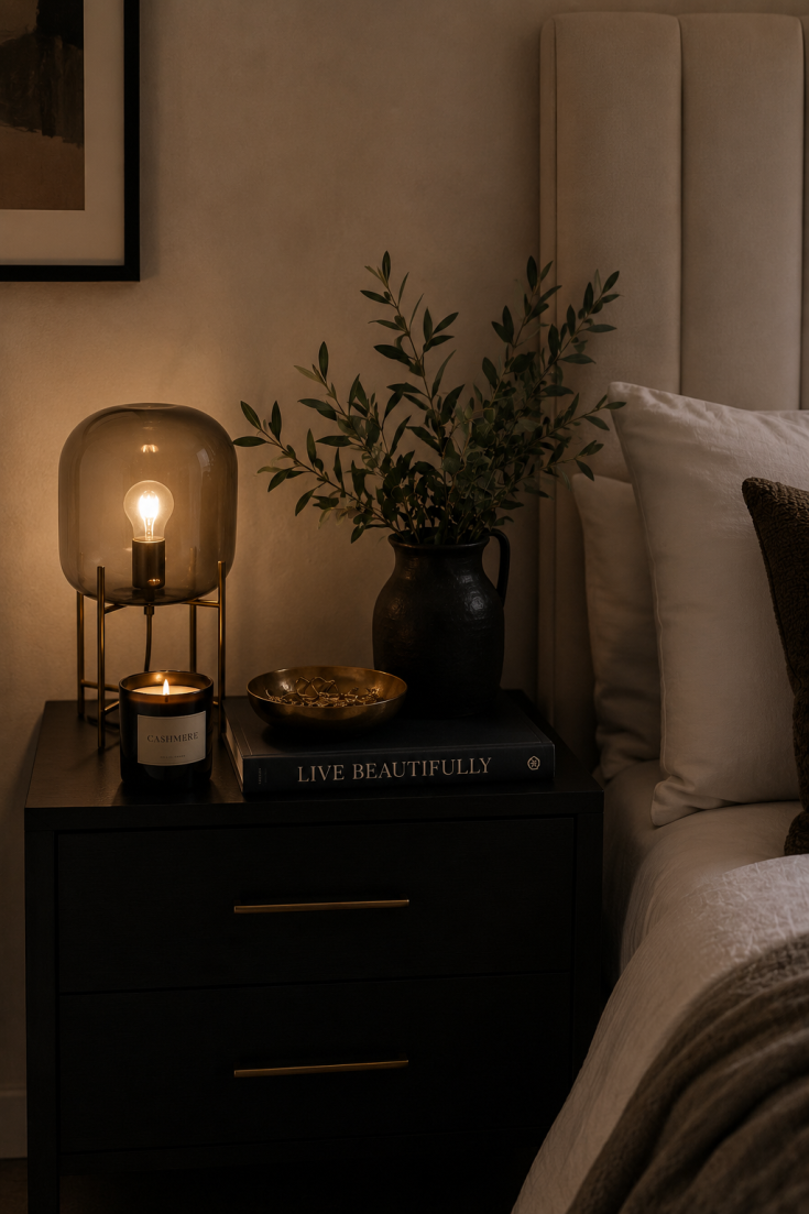 Moody Black Nightstand